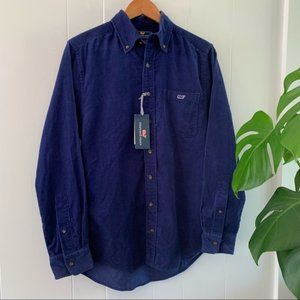 New Vineyard Vines Corduroy Tucker Button Down Cord Blue Shirt